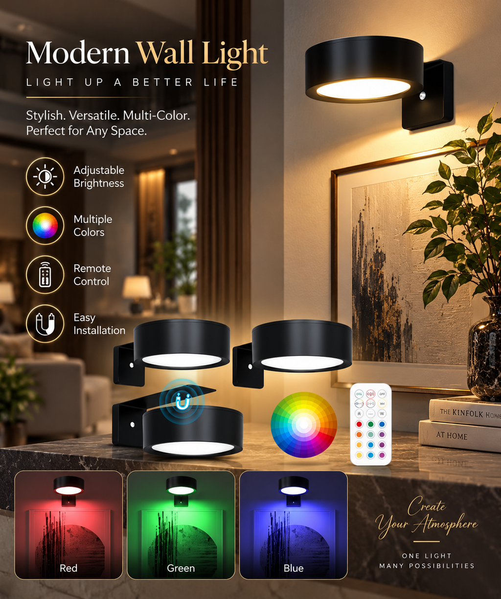 Modern Minimalist Living Room Wall Lamp