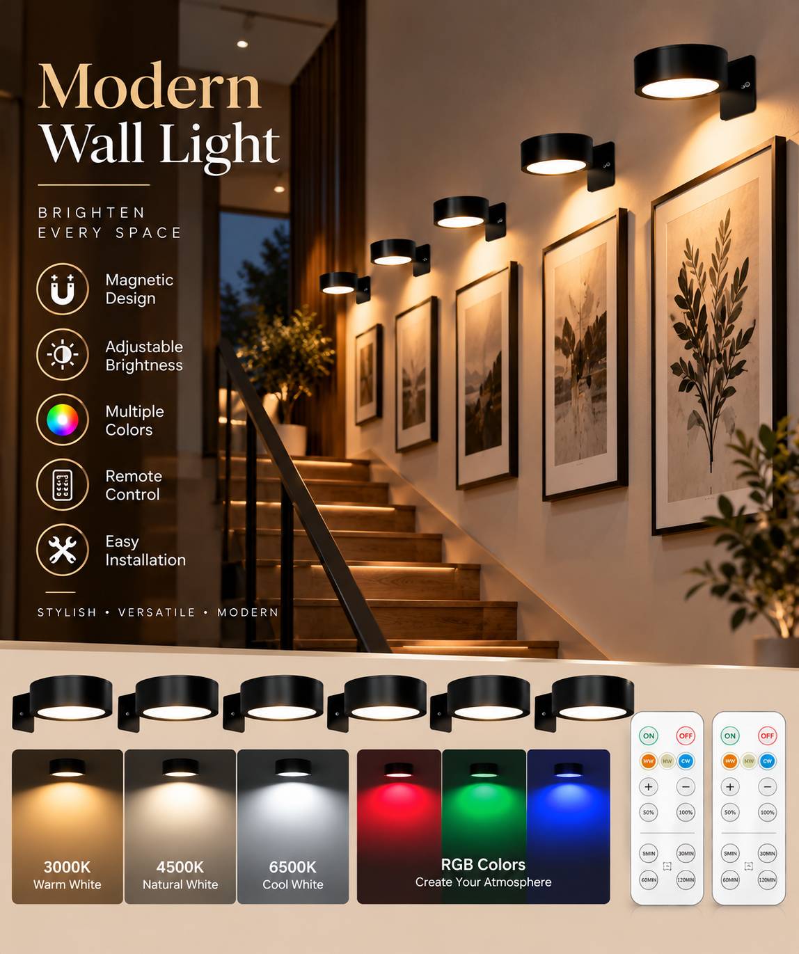 Modern Minimalist Living Room Wall Lamp