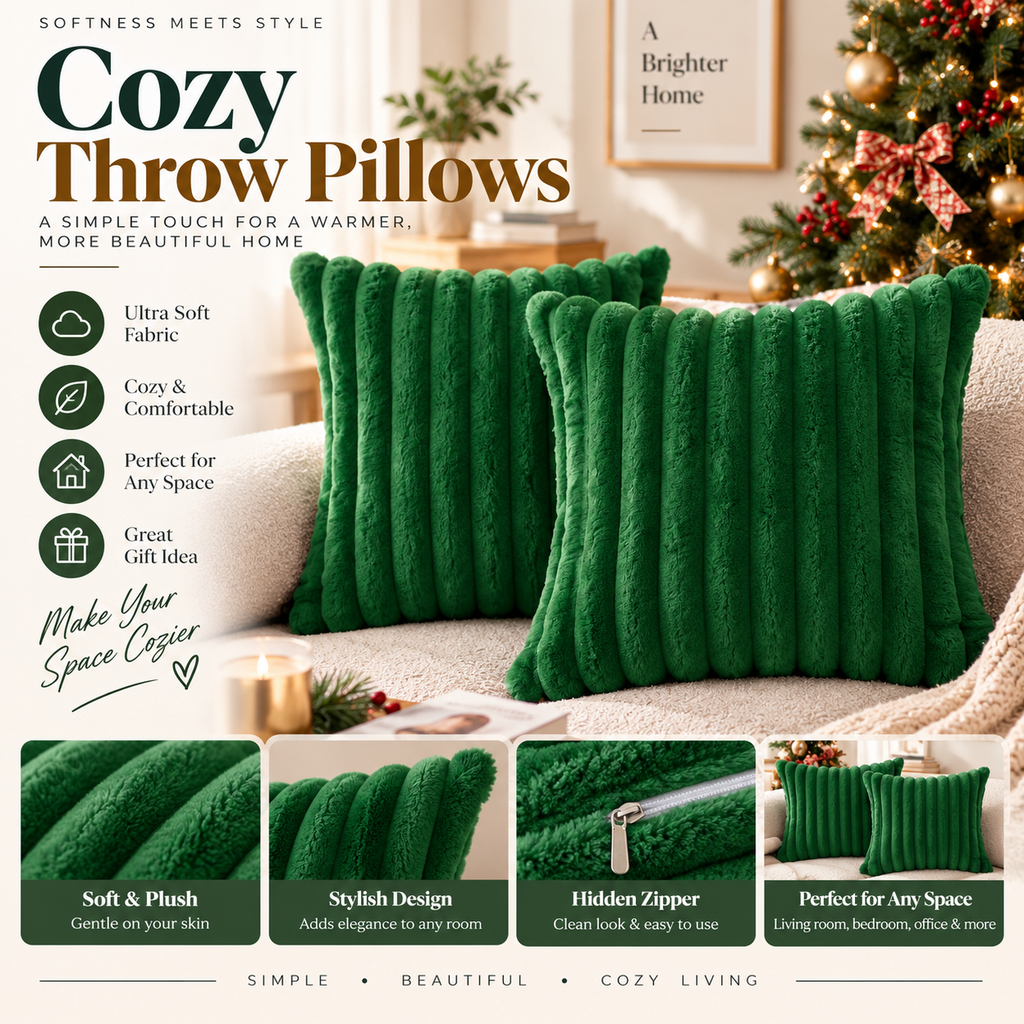 Faux Fur Accent Pillow Cover