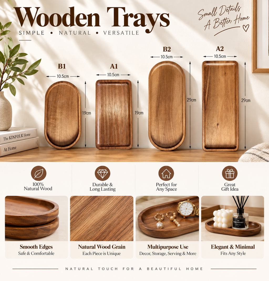 Nordic Natural Wood Serving Tray