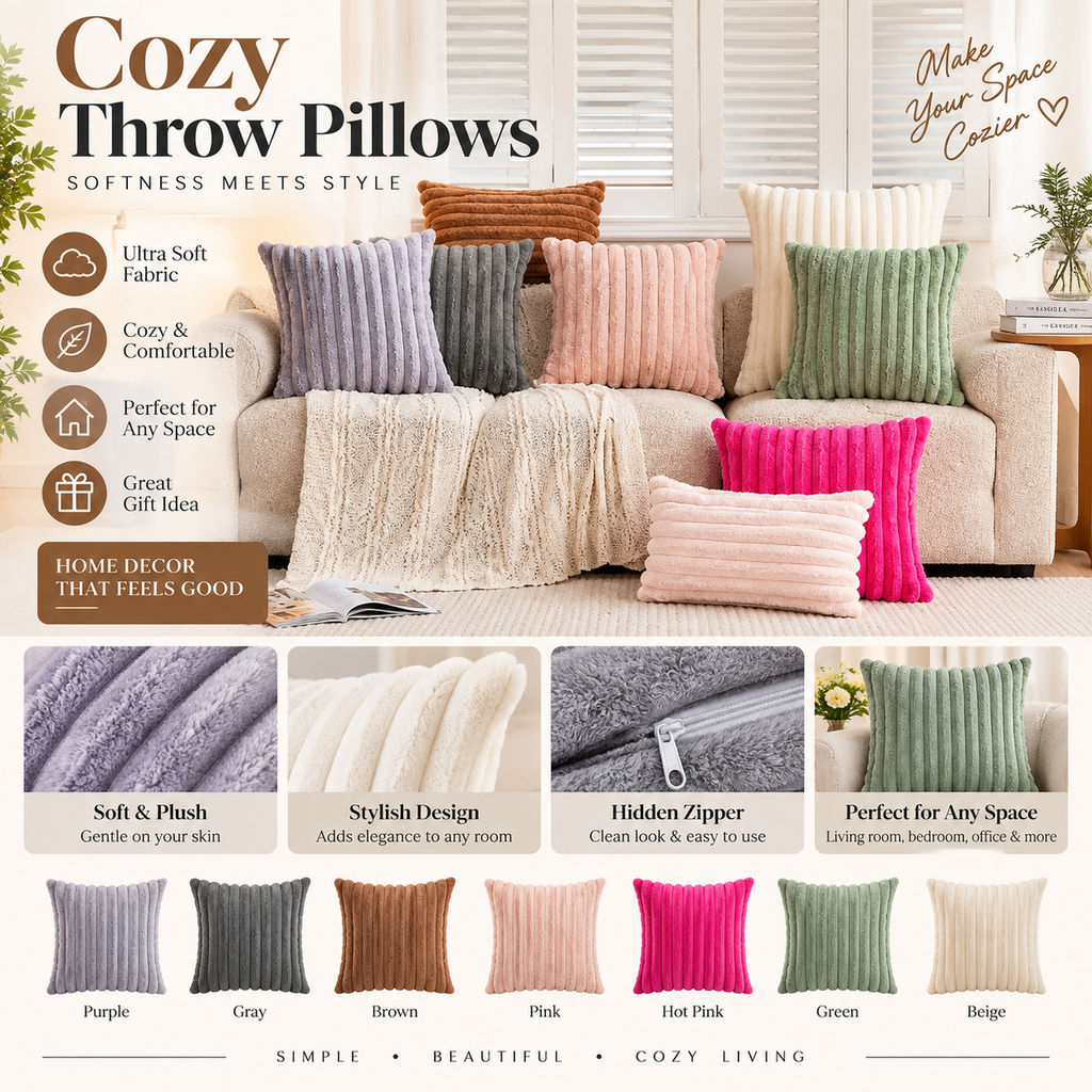 Faux Fur Accent Pillow Cover