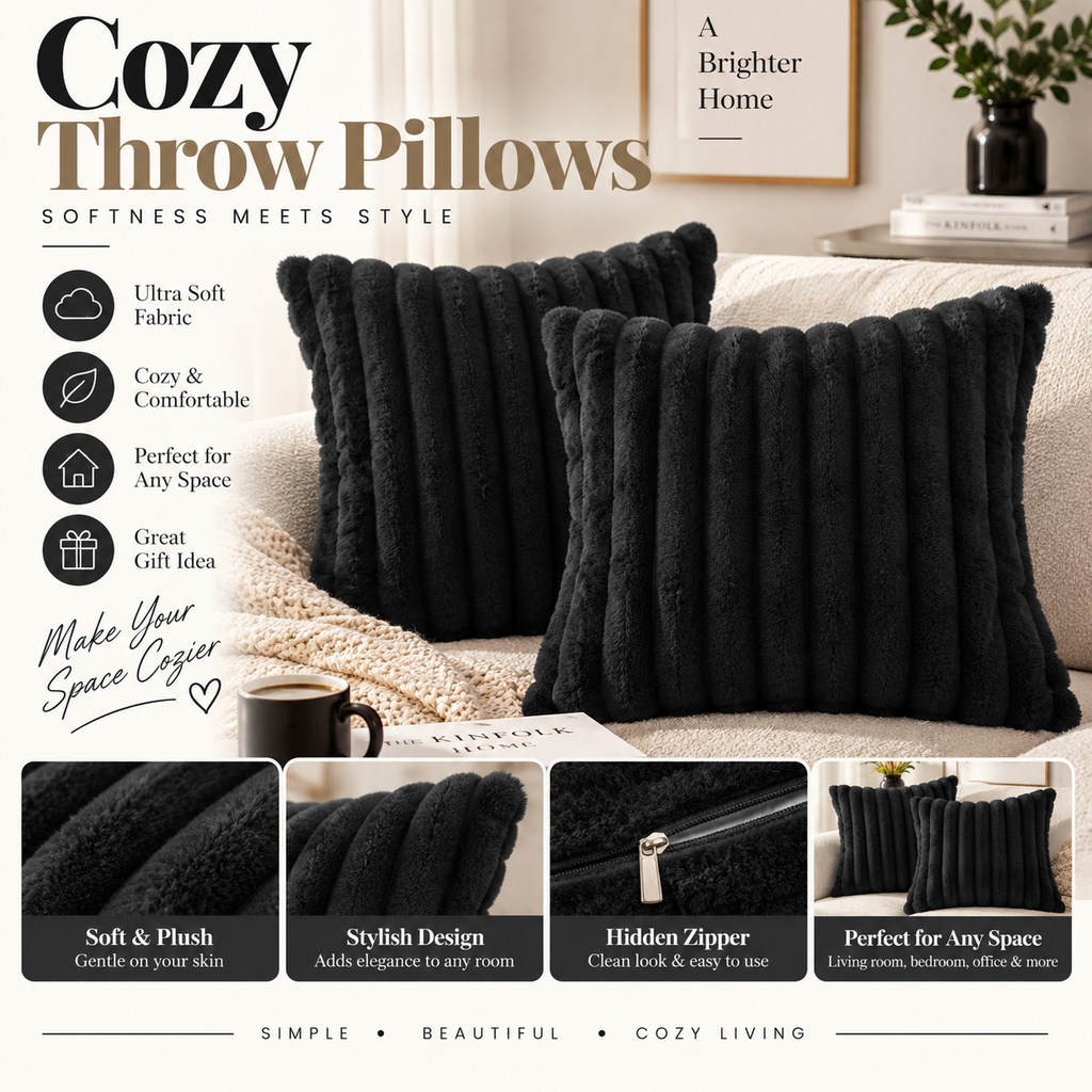 Faux Fur Accent Pillow Cover